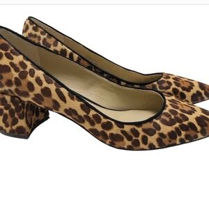 Ann Taylor | Leopard Print Calf Hair Bette Block Heel